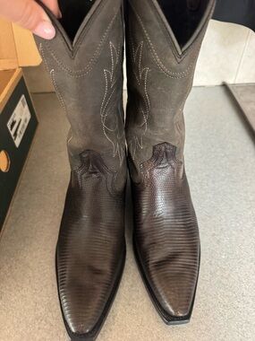 Tecovas women’s size 9 midnight lizard Sadie cowboy boots black